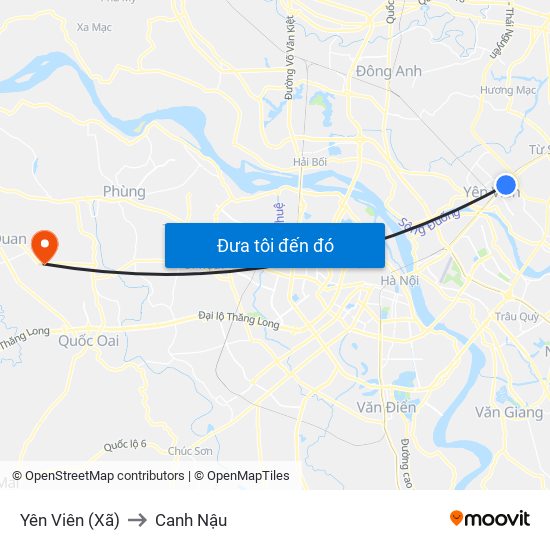 Yên Viên (Xã) to Canh Nậu map