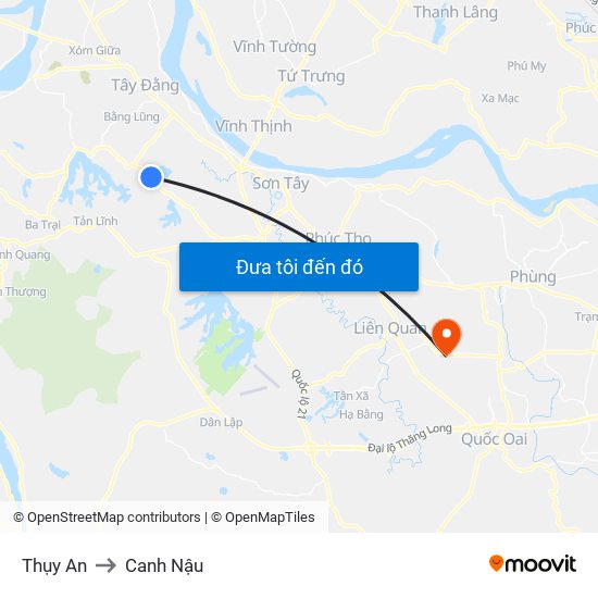 Thụy An to Canh Nậu map