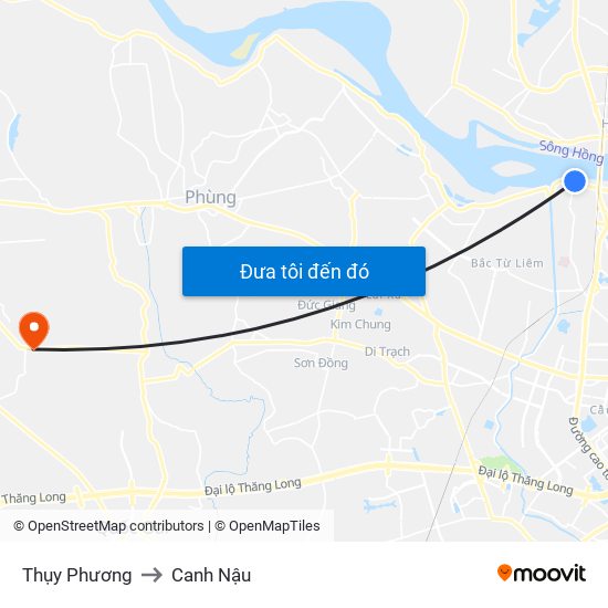 Thụy Phương to Canh Nậu map