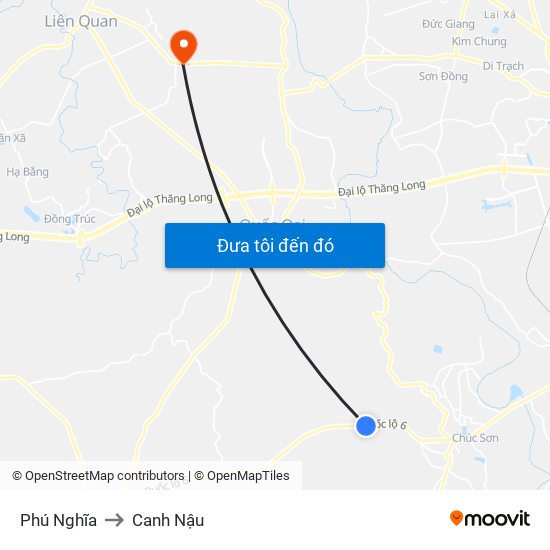 Phú Nghĩa to Canh Nậu map