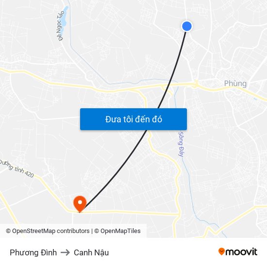 Phương Đình to Canh Nậu map