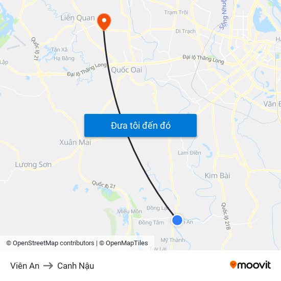 Viên An to Canh Nậu map