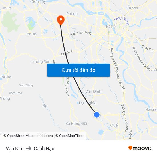 Vạn Kim to Canh Nậu map