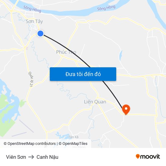 Viên Sơn to Canh Nậu map