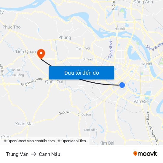 Trung Văn to Canh Nậu map