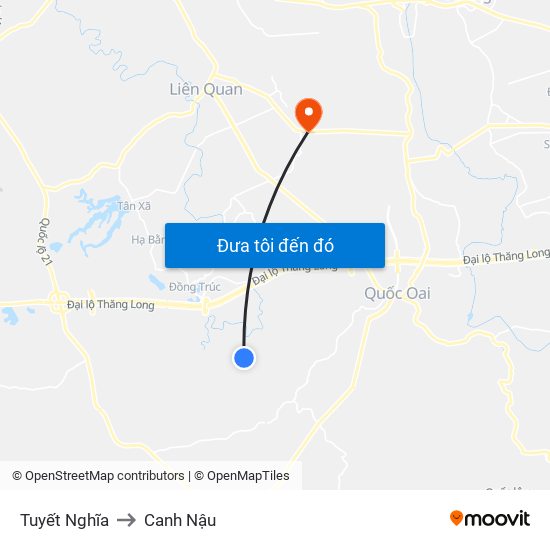 Tuyết Nghĩa to Canh Nậu map