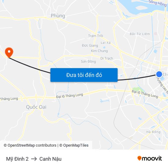 Mỹ Đình 2 to Canh Nậu map