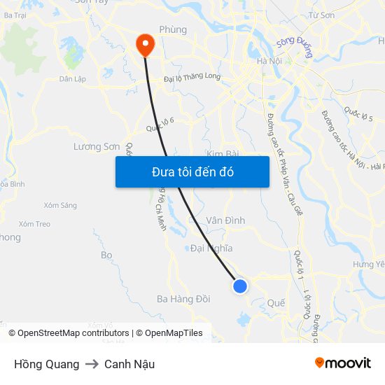 Hồng Quang to Canh Nậu map
