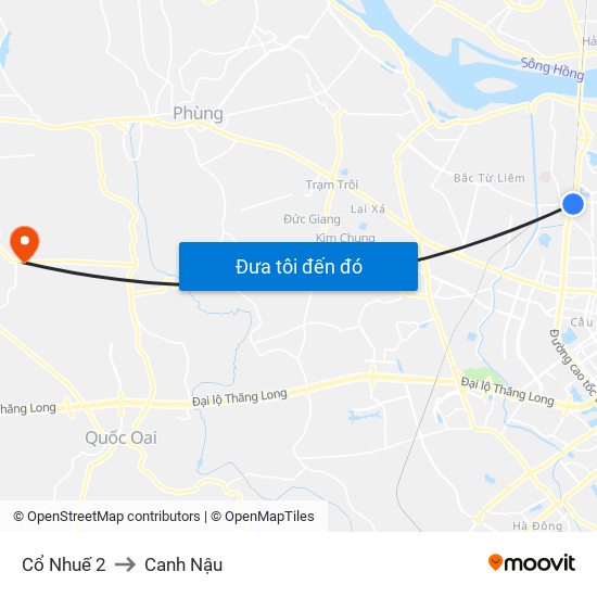 Cổ Nhuế 2 to Canh Nậu map