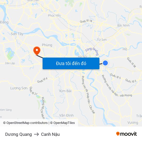Dương Quang to Canh Nậu map