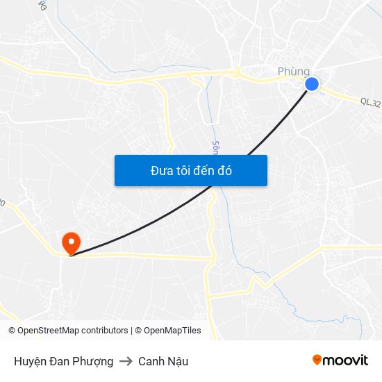 Huyện Đan Phượng to Canh Nậu map