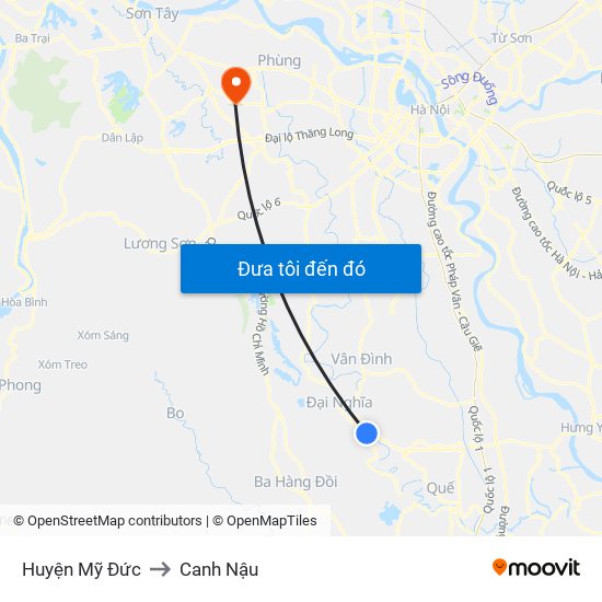 Huyện Mỹ Đức to Canh Nậu map