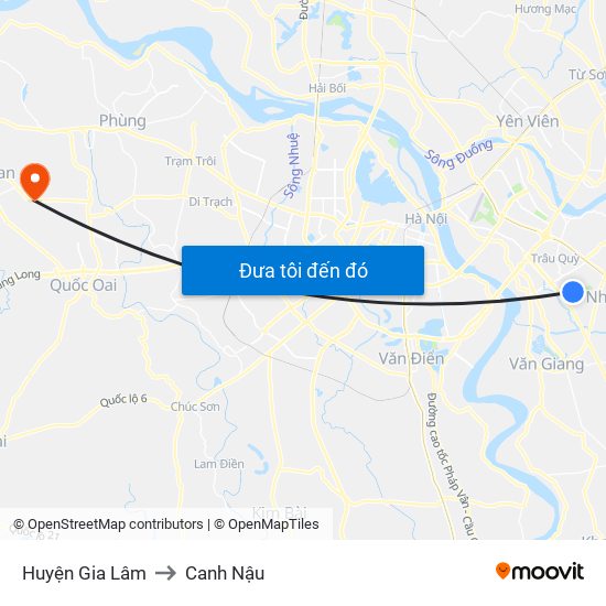 Huyện Gia Lâm to Canh Nậu map