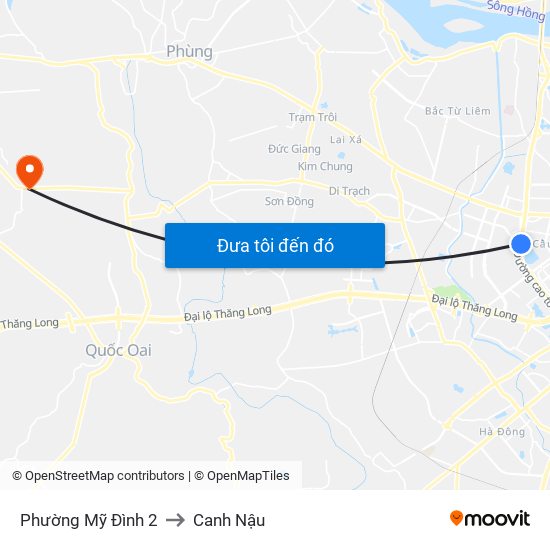 Phường Mỹ Đình 2 to Canh Nậu map