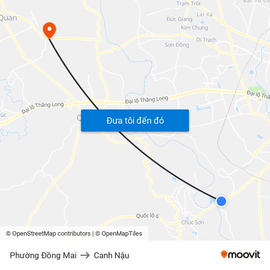Phường Đồng Mai to Canh Nậu map