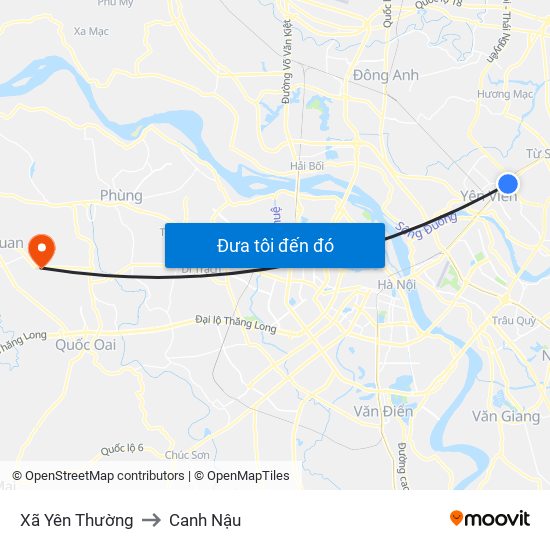 Xã Yên Thường to Canh Nậu map