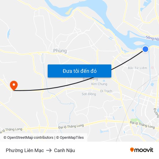 Phường Liên Mạc to Canh Nậu map