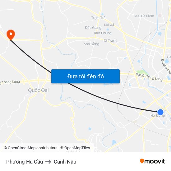 Phường Hà Cầu to Canh Nậu map