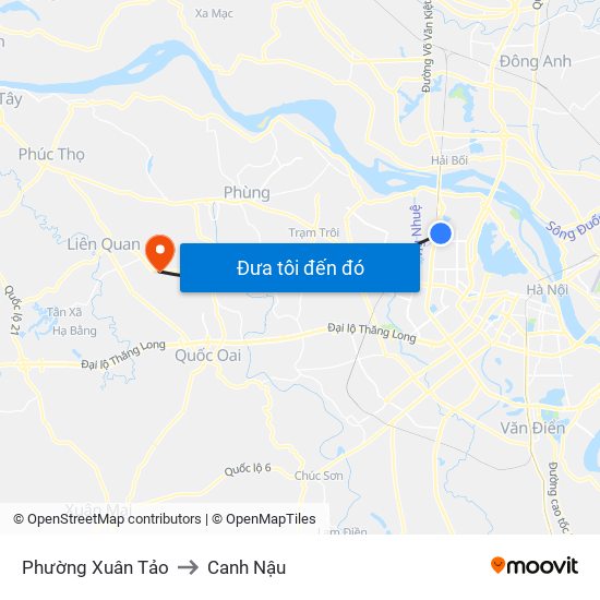 Phường Xuân Tảo to Canh Nậu map