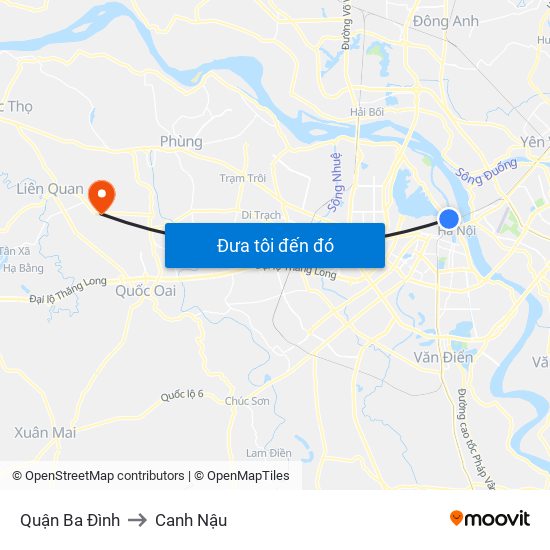 Quận Ba Đình to Canh Nậu map