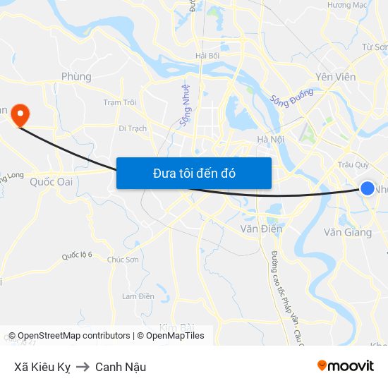 Xã Kiêu Kỵ to Canh Nậu map