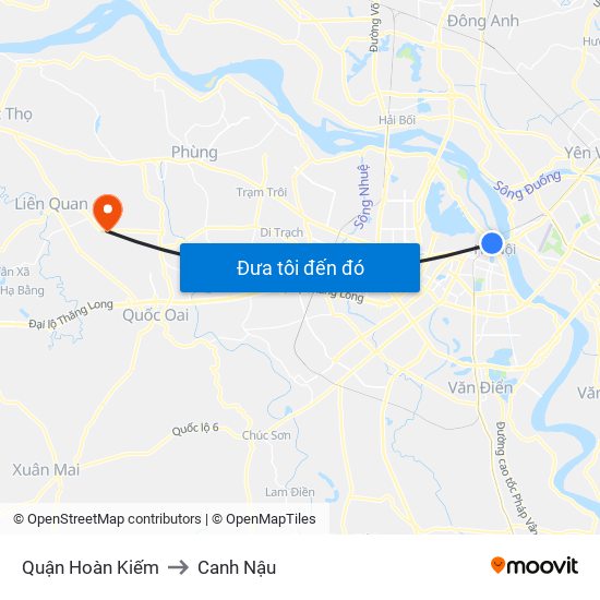 Quận Hoàn Kiếm to Canh Nậu map