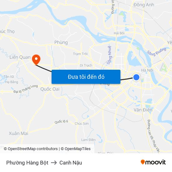 Phường Hàng Bột to Canh Nậu map