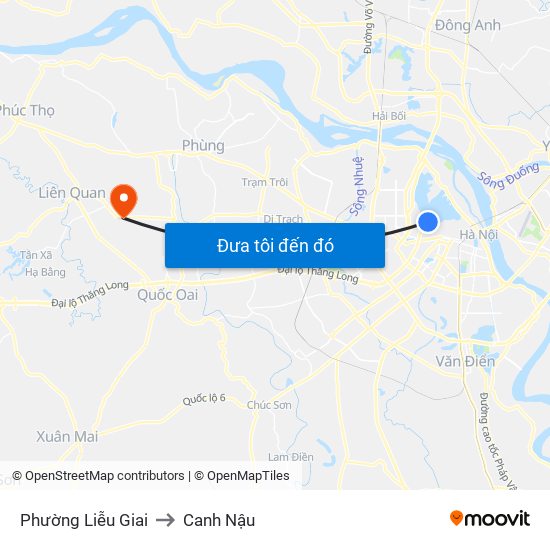 Phường Liễu Giai to Canh Nậu map