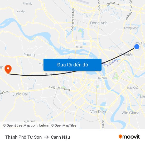 Thành Phố Từ Sơn to Canh Nậu map