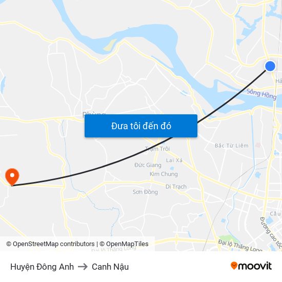 Huyện Đông Anh to Canh Nậu map