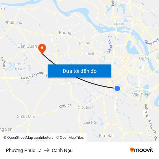 Phường Phúc La to Canh Nậu map