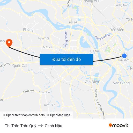 Thị Trấn Trâu Quỳ to Canh Nậu map