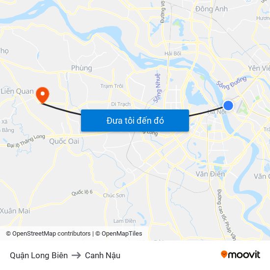 Quận Long Biên to Canh Nậu map