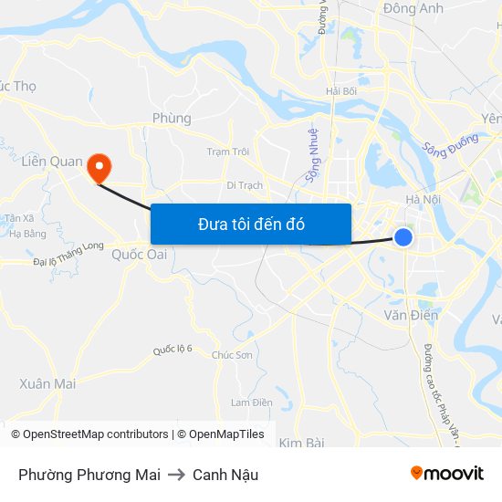 Phường Phương Mai to Canh Nậu map