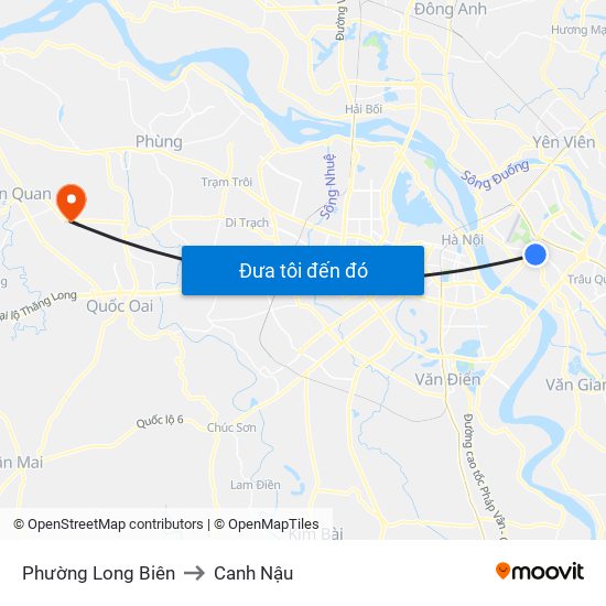 Phường Long Biên to Canh Nậu map