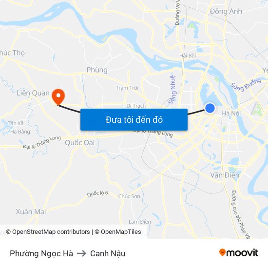 Phường Ngọc Hà to Canh Nậu map