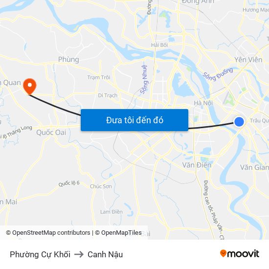 Phường Cự Khối to Canh Nậu map