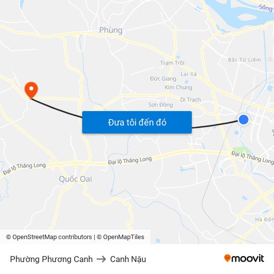 Phường Phương Canh to Canh Nậu map