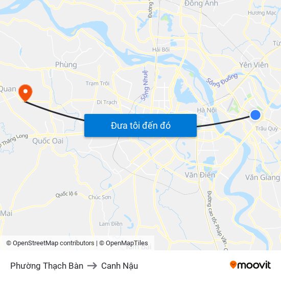 Phường Thạch Bàn to Canh Nậu map