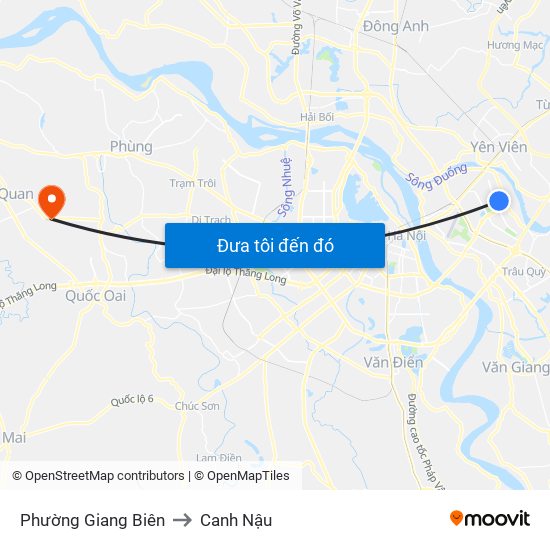 Phường Giang Biên to Canh Nậu map
