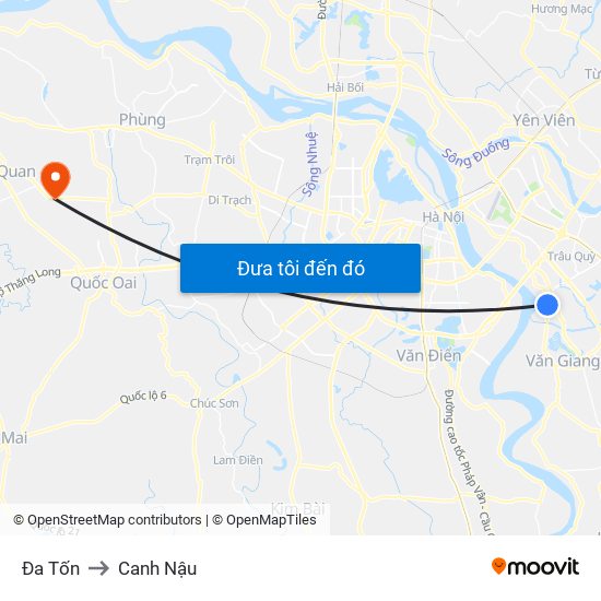 Đa Tốn to Canh Nậu map