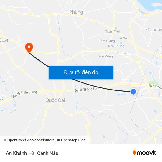 An Khánh to Canh Nậu map