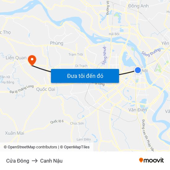 Cửa Đông to Canh Nậu map