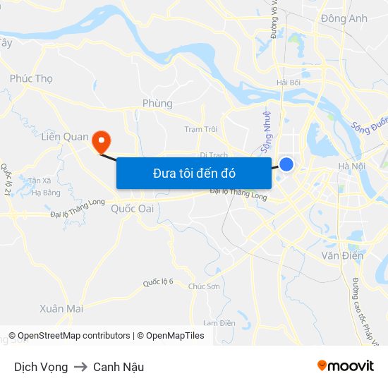 Dịch Vọng to Canh Nậu map