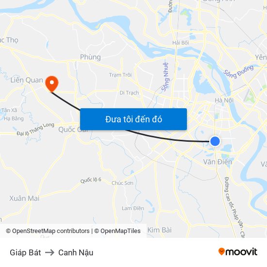 Giáp Bát to Canh Nậu map