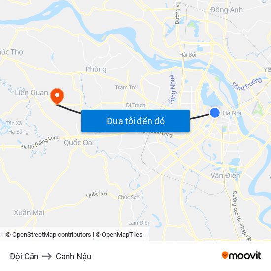 Đội Cấn to Canh Nậu map