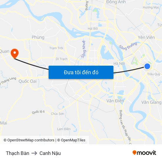 Thạch Bàn to Canh Nậu map