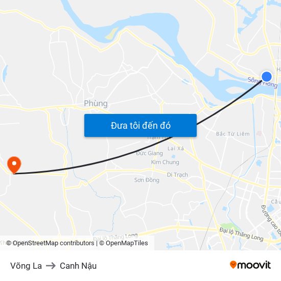 Võng La to Canh Nậu map