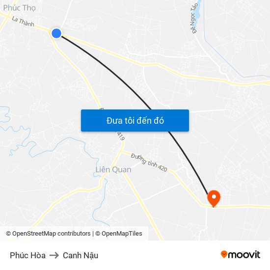 Phúc Hòa to Canh Nậu map