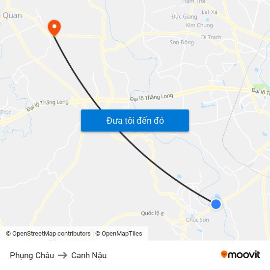 Phụng Châu to Canh Nậu map